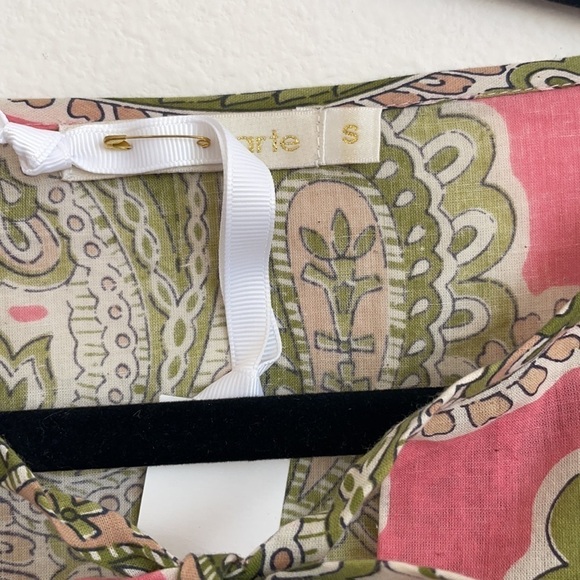 Charina Sarte Green pink tiered Paisley print Nara swing dress S NWT - Picture 5 of 8